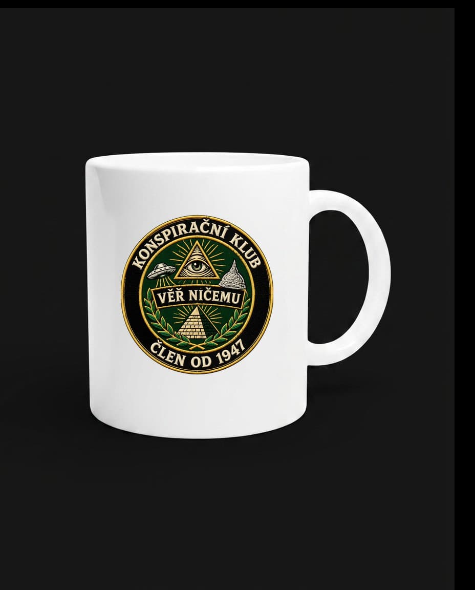 Hrnek Konspirační klub — Hrnek s UFO designem | DOPESTORE