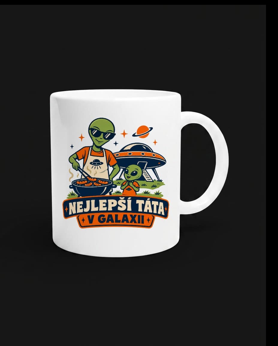 Hrnek Nejlepší táta v galaxii — Hrnek s UFO designem | DOPESTORE