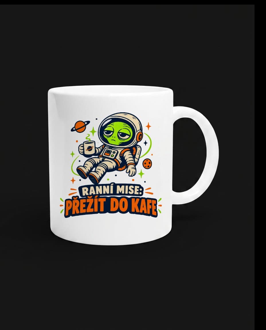 Hrnek Ranní mise — Hrnek s UFO designem | DOPESTORE
