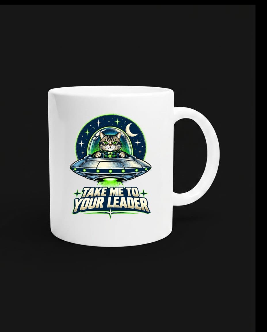 Hrnek Take Me To Your Leader — Hrnek s UFO designem | DOPESTORE