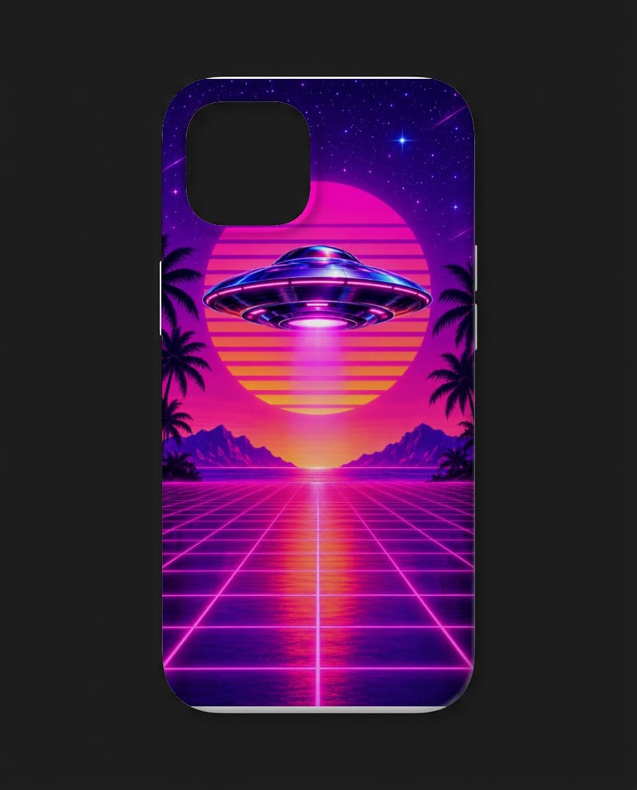 Kryt Synthwave UFO — Kryt na telefon s UFO designem | DOPESTORE