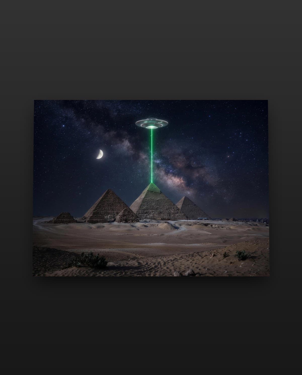 Paprsek nad Gízou — Obraz s UFO designem | DOPESTORE
