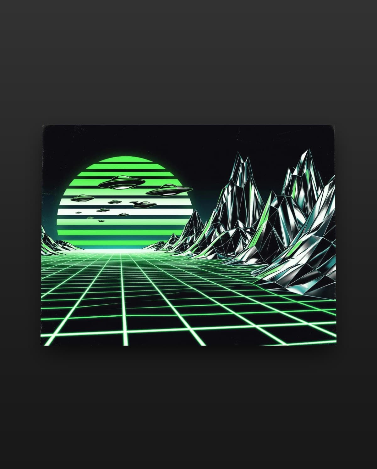 Synthwave flotila — Obraz s UFO designem | DOPESTORE