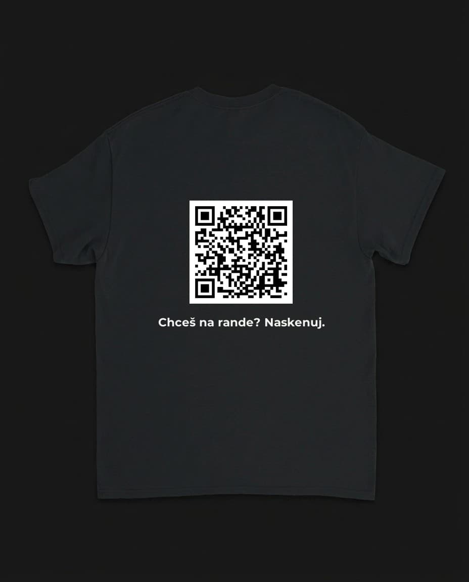 QR triko: Chceš na rande? — Triko s UFO designem | DOPESTORE