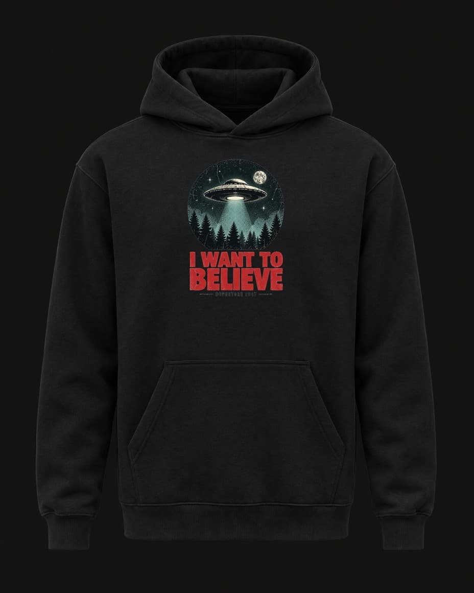 Mikina I Want To Believe — Mikina s UFO designem | DOPESTORE