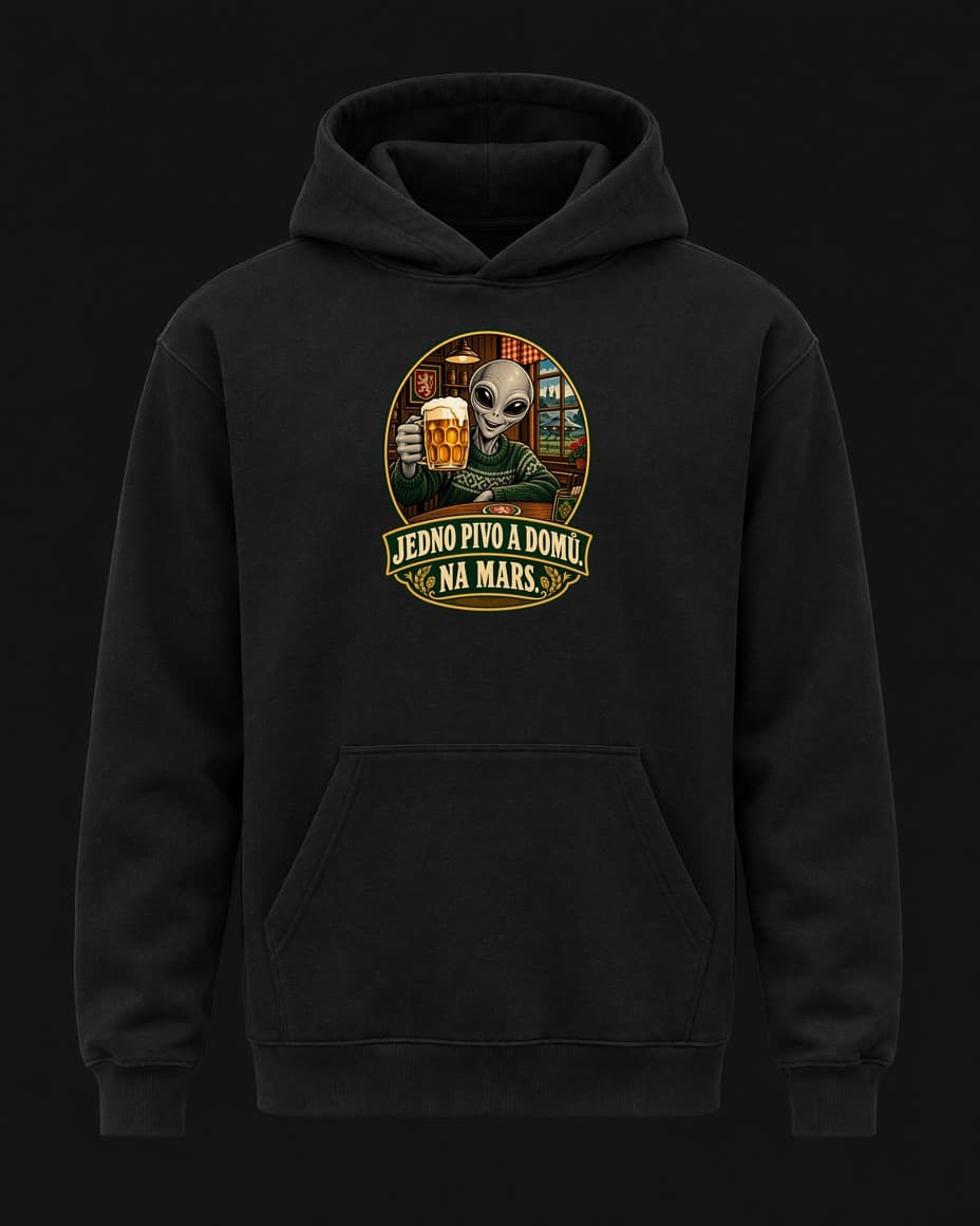 Mikina Jedno pivo a domů — Mikina s UFO designem | DOPESTORE