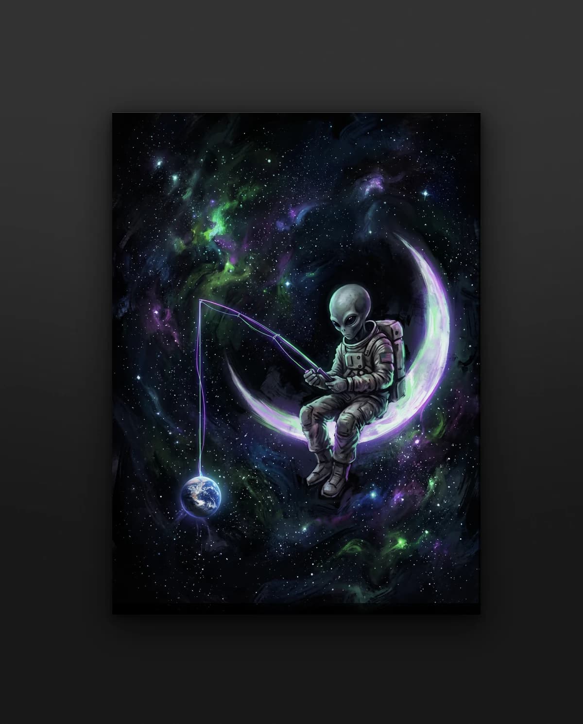 Rybář z Měsíce — Obraz s UFO designem | DOPESTORE